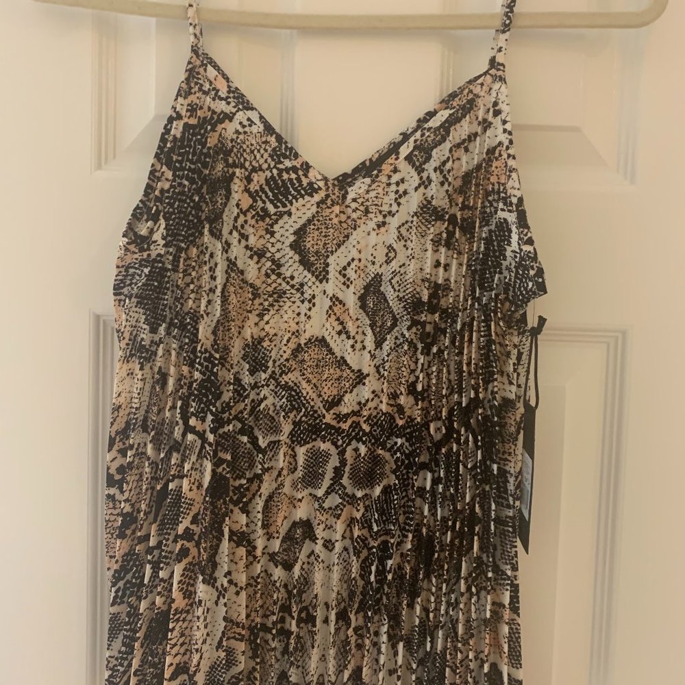 Tasha Snake Print Pleated Tank Top